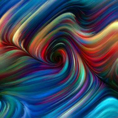 Renkli girdap serisi. Yaşam, yaratıcılık ve sanatla ilgili planlara uygun spektral liflerin renkli hareketlerinden oluşan görsel çekicilik arkaplanı