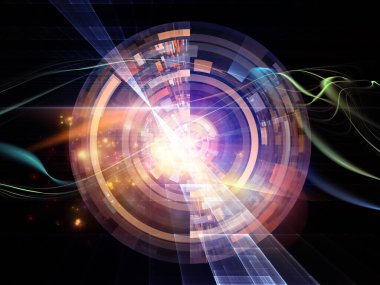 Dijital İzler serisi. Fraktal diskin etkileşimi, dijital dalga ve bilgisayar bilimi, teknoloji ve eğitim konularındaki ışıklar.