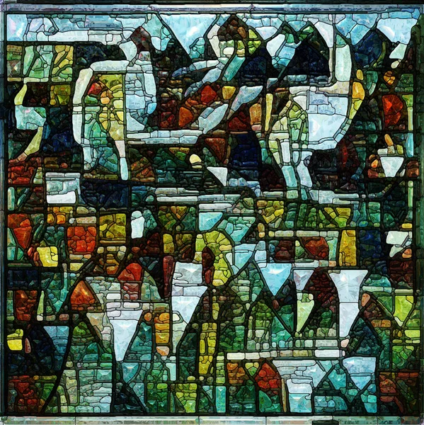 Stars Above series. Elements of female face colored and arranged into stained glass design on subject of the world of Nature and human identity.