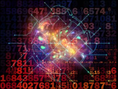 Dijital Bağlantı serisi. Matematik, teknoloji ve eğitim temalı sayılar, ışıklar ve ağ düğümlerinin düzenlenmesi.