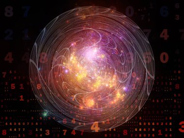 Dijital Bağlantı serisi. Matematik, teknoloji ve eğitim ile bağlantılı olarak sayıların, ışıkların ve ağ düğümlerinin bileşimi.