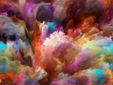 Soyut Arkaplan serisi. Renk ve tuval üzerinde hareketin kompozisyonu ve sanat, yaratıcılık ve hayal gücüyle mecazi bir ilişkisi