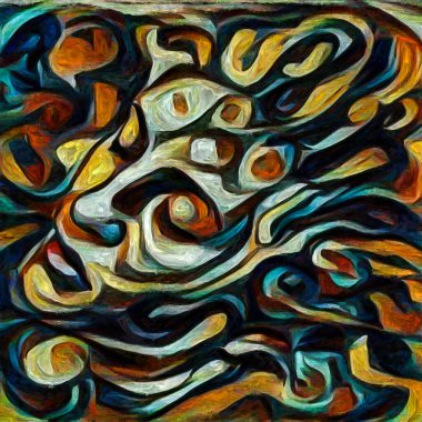 Işık serisine doğru. İç dünya, yaratıcılık ve sanat üzerine soyut resim tarzında yapılmış kadın portresi.