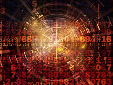 Dijital Bağlantı serisi. Matematik, teknoloji ve eğitim için gerekli sayılar, ışıklar ve ağ düğümlerinden oluşan soyut tasarım.