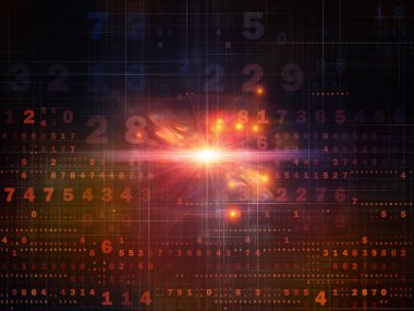 Dijital Bağlantı serisi. Matematik, teknoloji ve eğitim konularındaki sayıların, ışıkların ve ağ düğümlerinin sanatsal soyutlanması.