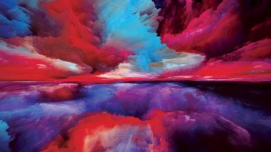 Gradyan Peyzaj. Color Dreams serisi. İç dünya, hayal gücü, şiir, sanat ve tasarım projeleri için yaratıcı boya, doku ve gradyan bulutlar düzenleme