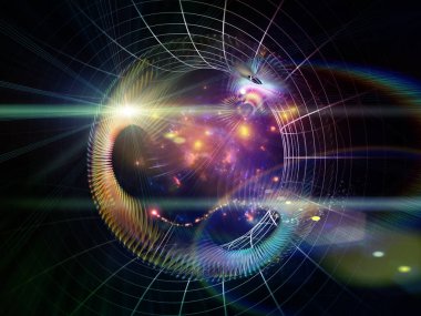 Bilgi teknolojisi konusunda sanal alanda soyut yapı ve ışıklar