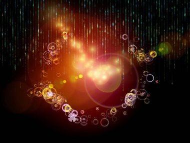 Dijital Yayıcılar serisi. Sayıların bileşimi ve bilim, eğitim ve modern teknoloji konularındaki sanal parçacık etkileşimi.