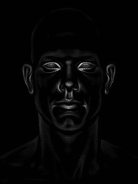 Nokta Hazırlama serisi. Bir insan modelinin 3 boyutlu görüntüleme tekniği noktalama tekniğiyle uygulanır..