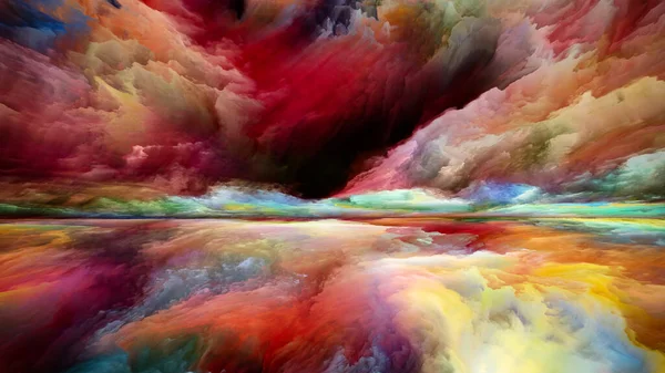 Paysage Multicolore Voir Série Never World Composition Couleurs Textures Nuages — Photo