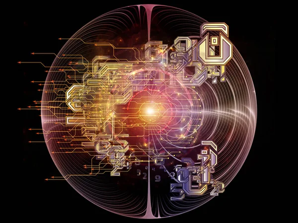 Matter of Number. Abstract elements and lights composition on subject of science, education and modern technology.