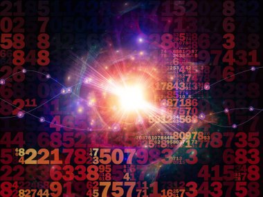 Siyah arkaplan üzerindeki numaralar ve dijital teknoloji ve iletişim konularındaki ışık bileşimi