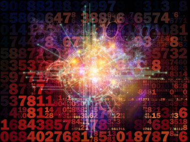 Dijital Bağlantı serisi. Matematik, teknoloji ve eğitim temalı sayılar, ışıklar ve ağ düğümlerinin düzenlenmesi.