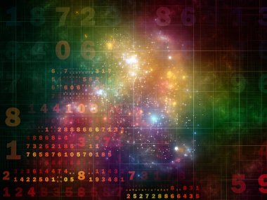 Dijital Bağlantı serisi. Matematik, teknoloji ve eğitim ile bağlantılı olarak sayıların, ışıkların ve ağ düğümlerinin bileşimi.