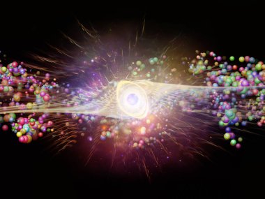 Temel parçacık fiziği, derin uzay, astrofizik, eğitim ve sanal gerçeklik konularındaki fraktal patlama ve atomik yapıların 3 boyutlu çizimi.