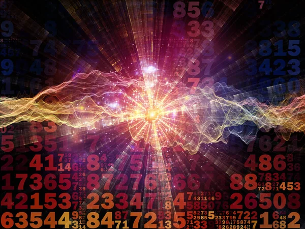 Digital Connection Serien Sammansättning Tal Ljus Och Nätverksknutpunkter För Matematik — Stockfoto
