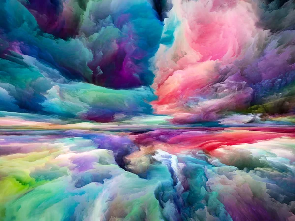 Landscape Magic Color Dreams Series Composition Paint Textures Gradient Clouds — Stock Photo, Image