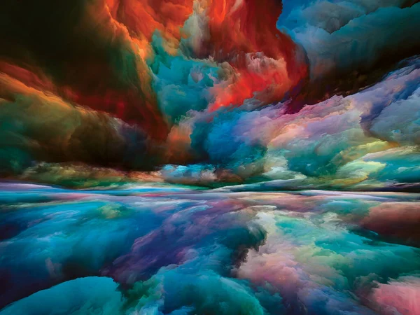 グラデーションの風景 色夢シリーズ 内側の世界 想像力 芸術とデザインに関連する塗料 テクスチャとグラデーションの雲の相互作用 — ストック写真