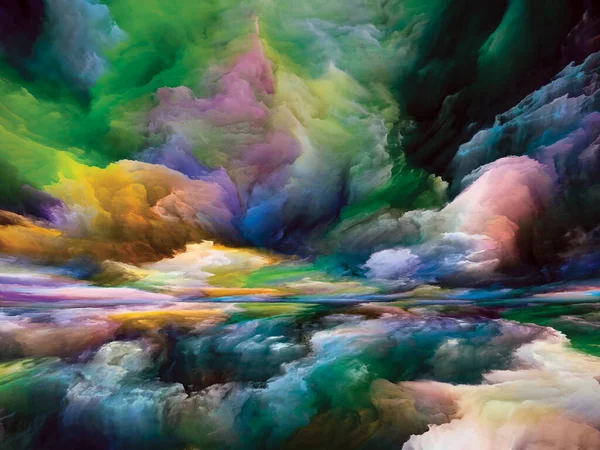 Fantasielandschaft Seeing Never World Serie Hintergrundkomposition Von Farben Texturen Und — Stockfoto