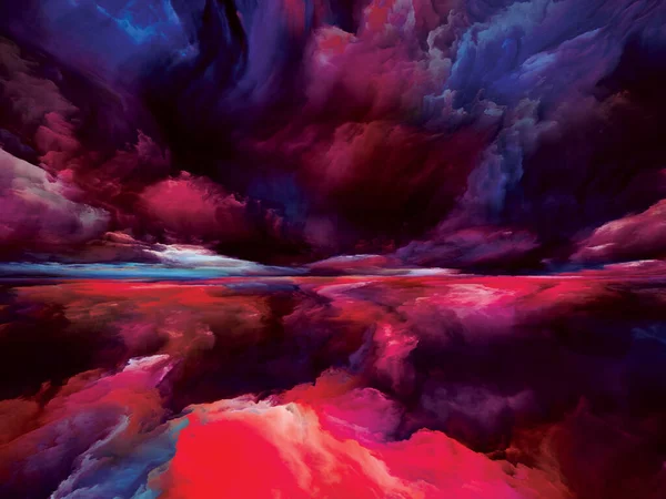 虹の風景 色夢シリーズ 内側の世界のプロジェクトのための塗料 テクスチャやグラデーション雲で構成された背景 想像力 芸術とデザイン — ストック写真