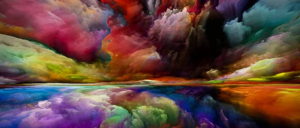 Regenbogenlandschaft Serie Color Dreams Hintergrund Bestehend Aus Farbe Texturen Und — Stockfoto