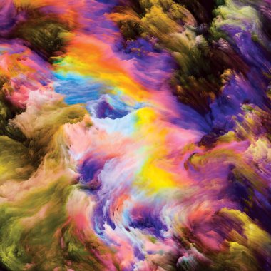 Renkli girdap serisi. Yaşam, yaratıcılık ve sanat projeleri için sıvı boyanın tuval üzerinde renkli hareketinin arkaplan tasarımı