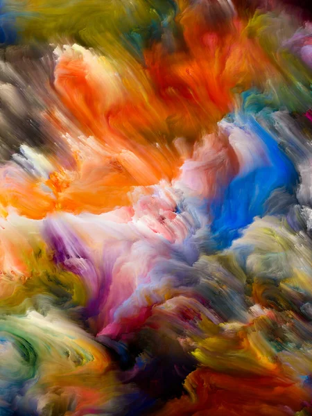 Colore Serie Turbinio Composizione Movimento Colorato Vernice Liquida Tela Sul — Foto Stock