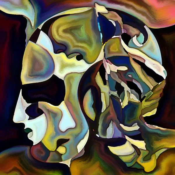 Fragmentierte Selbst Serien Menschliche Gesichtszüge Und Mosaikmusterkomposition Zum Thema Menschliche — Stockfoto