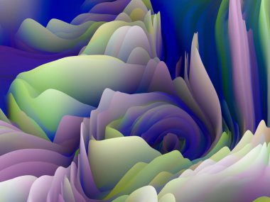 Çarpık Boya. Boyutsal Dalga serisi. Arkaplan kıvrımlı renk dokusundan oluşmuştur. Sanat, yaratıcılık ve tasarım konularında 3 boyutlu türbülans oluşturma