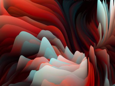 Çarpık Geometri. Boyutsal Dalga serisi. Dönen Renk Dokusunun bileşimi. Sanat, yaratıcılık ve tasarım temasında 3 boyutlu türbülans oluşturma