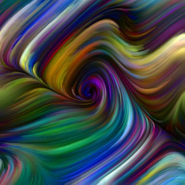 Renkli girdap serisi. Yaşam, yaratıcılık ve sanatla ilgili planlara uygun spektral liflerin renkli hareketlerinden oluşan görsel çekicilik arkaplanı