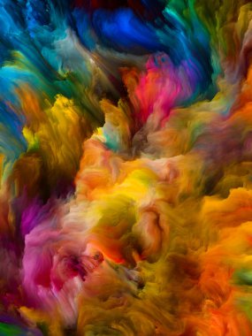 Renkli girdap serisi. Yaşam, yaratıcılık ve sanat üzerine çalışmalar için tuvalin üzerinde sıvı boyanın renkli hareketlerinden oluşan görsel çekicilik arkaplanı