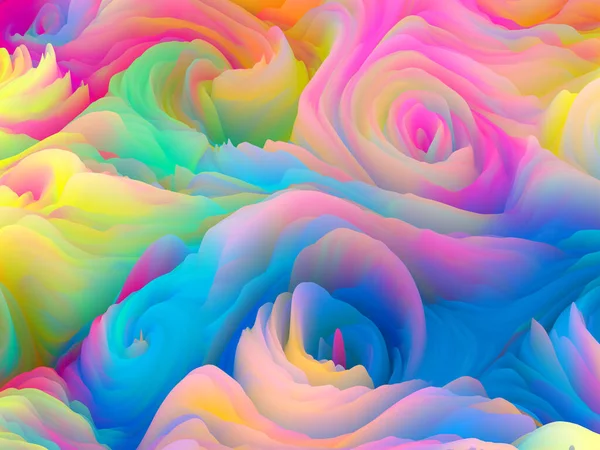 彩色风暴系列 抽象饱和泡沫的三维渲染 作为艺术和设计主题的墙纸或背景 — 图库照片