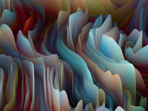 被扭曲的表面 维波系列 回旋彩色纹理的背景 与艺术 创意和设计相关的随机湍流的三维渲染 — 图库照片