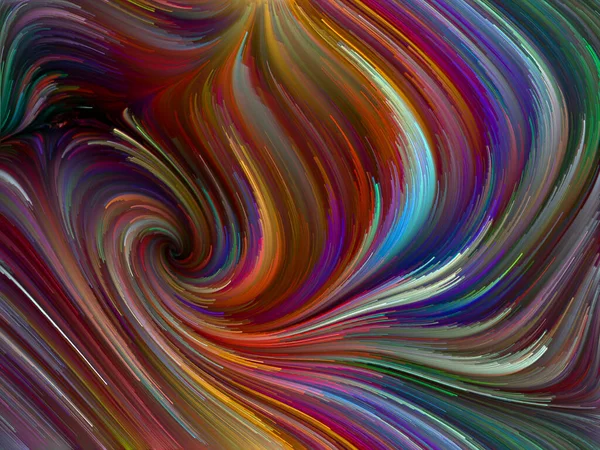Color Swirl Serie Kreative Anordnung Der Bunten Bewegung Der Spektralfasern — Stockfoto