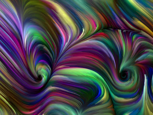 Seria Color Swirl Artystyczna Abstrakcja Składająca Się Kolorowego Ruchu Włókien — Zdjęcie stockowe