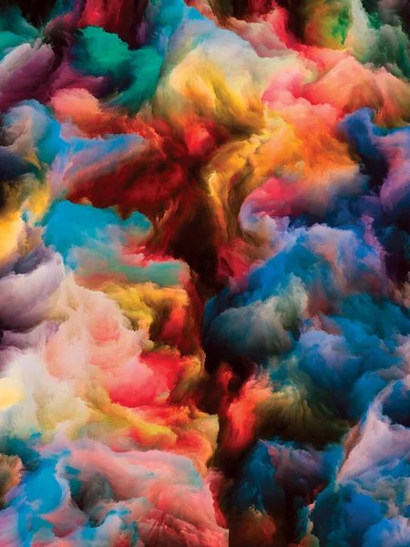Серия Color Swirl Фон Состоящий Красочного Движения Жидкой Краски Холсте — стоковое фото