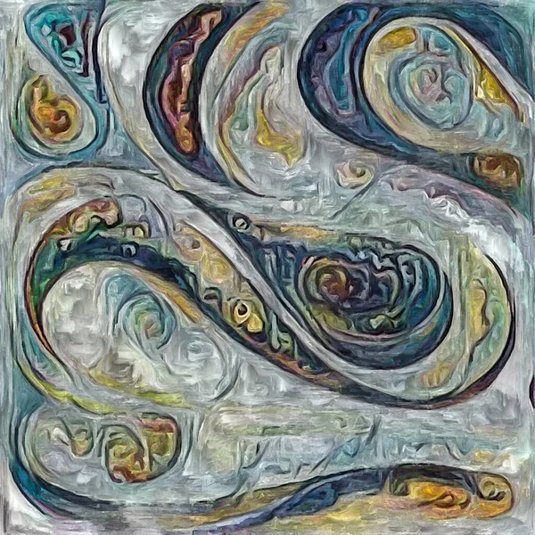 Undulating Decorative Pattern Rendered Abstract Painting Style Subject Art Design — Stock Photo, Image