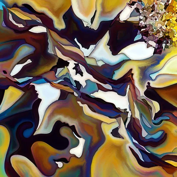 Versnipperde Self Serie Menselijk Gezicht Schetst Organische Kleurpatronen Compositie Onderwerp — Stockfoto