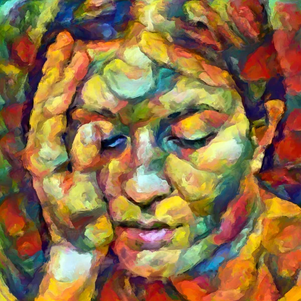 Malserien Hintergrundkomposition Menschlicher Gesichter Farben Und Farben Zum Thema Geist — Stockfoto