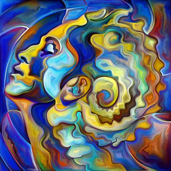 Serie Creative Self Retrato Colorido Composición Diseño Espiral Sobre Tema — Foto de Stock