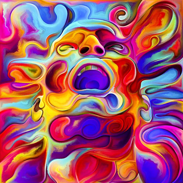 Série Color Scream Renderização Abstrata Cabeça Masculina Gritando Sobre Tema — Fotografia de Stock