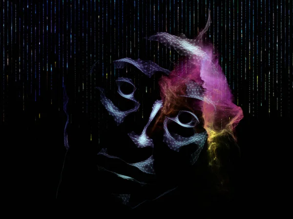 Серия Игр Virtual Mind Визуализация Человеческого Лица Составление Абстрактных Цифровых — стоковое фото