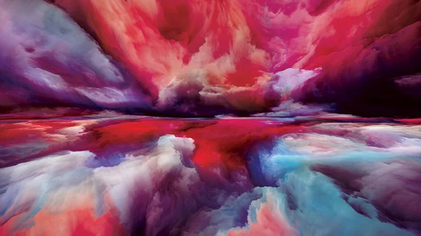 Mistero Del Paesaggio Serie Color Dreams Composizione Vernice Texture Nuvole — Foto Stock