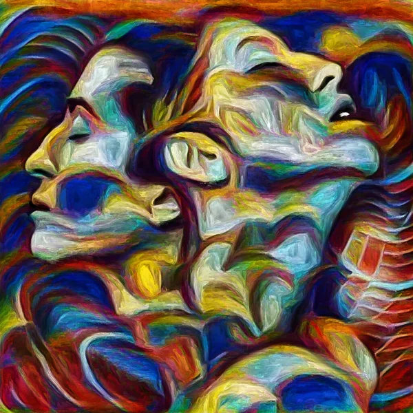 Inner Vision Series Composition Abstract Digital Paint Portrait Subject Mind — Stock Photo, Image