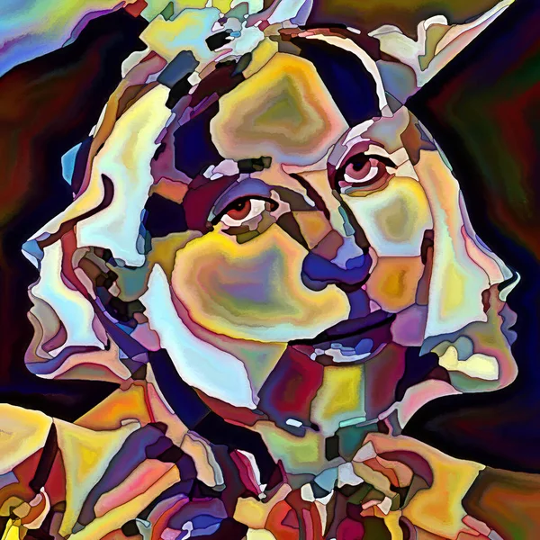 Fragmentowana Seria Self Zarys Ludzkiej Głowy Abstrakcyjny Wzór Kompozycji Temat — Zdjęcie stockowe