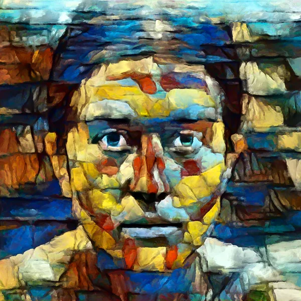 Серия Раскрасок Фон Человеческого Лица Цвета Краски Дополнить Дизайн Психические — стоковое фото