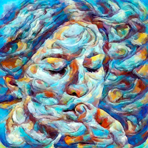 Серия Раскрасок Фон Композиции Человеческого Лица Цвета Краски Тему Ума — стоковое фото