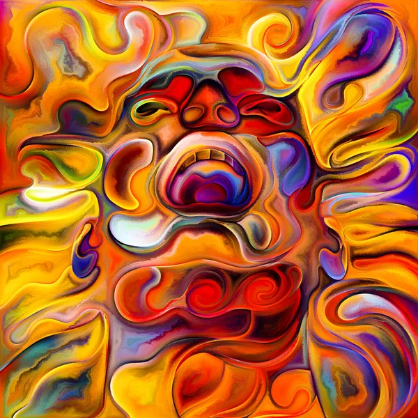 Série Color Scream Renderização Abstrata Cabeça Masculina Gritando Sobre Tema — Fotografia de Stock