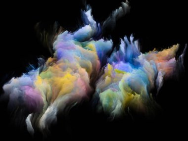 Boyama Uzay serisi. Üç boyutlu canlı bulutlu oluşumlar. Sanat, hayal gücü, yaratıcılık ve eğitim konusunda soyutlama.